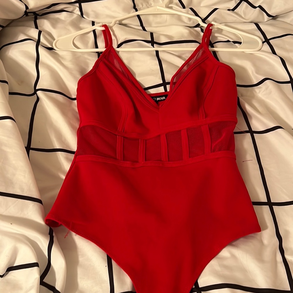 Red Mesh Bodysuit